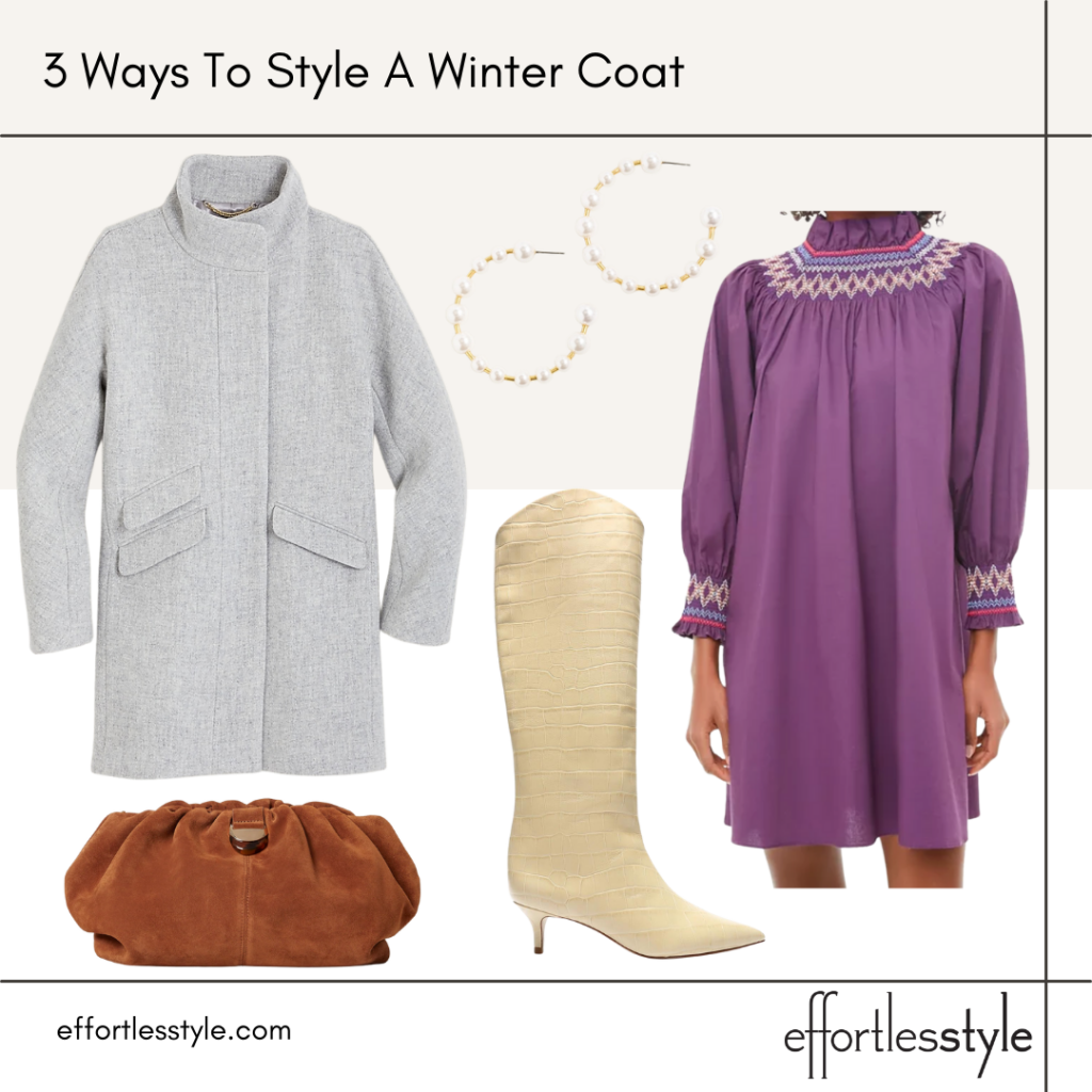 How to Wear a Winter Coat Women's Classic Coat & Dress Look