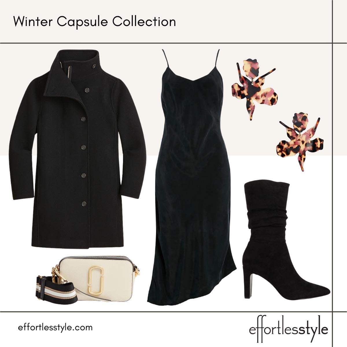 Women's Winter Capsule Wardrobe Midi Slip Dress Looks How to Wear