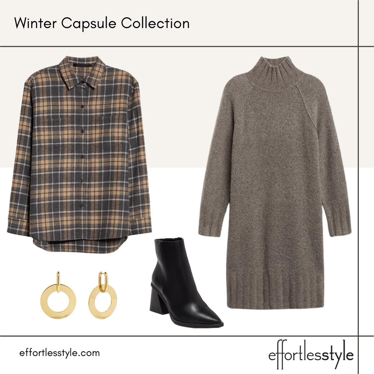 Women's Winter Capsule Wardrobe Sweater Dress Looks How to Wear