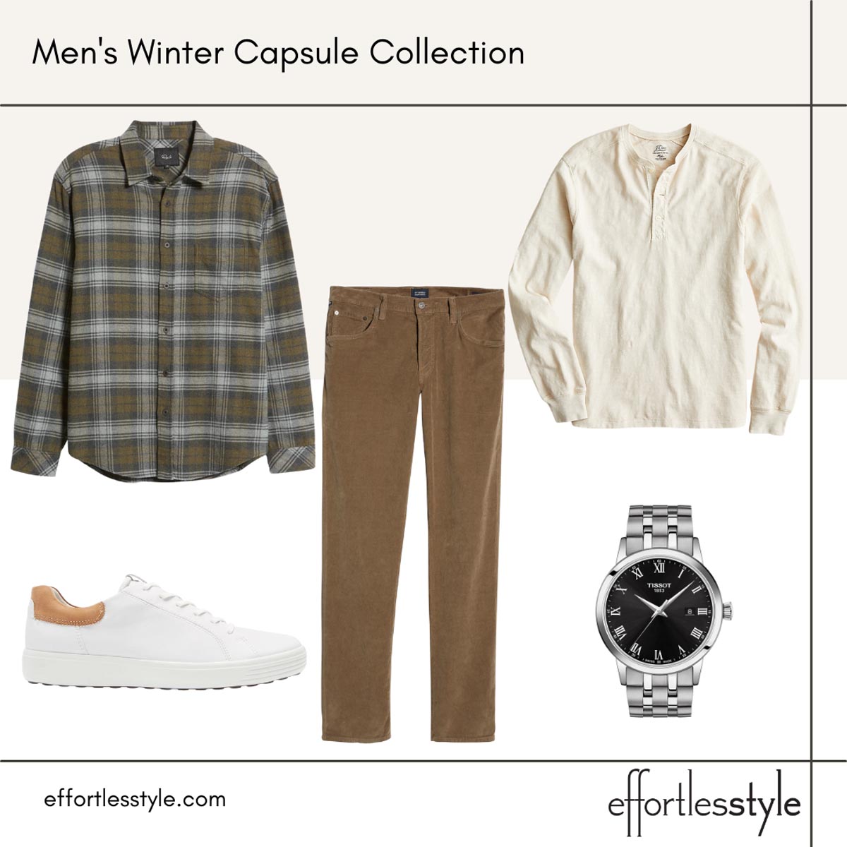 Men's Winter Capsule Collection flannel shirt outfits flannel shirt looks for guys how to wear a flannel shirt men sneakers and cords for men sneakers and corduroy pants