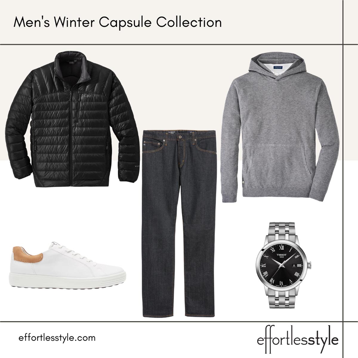 Men's Winter Capsule Collection Styled Looks hoodie how to wear a hoodie hoodie looks for guys men's hoodie outfits how to wear a hoodie with jeans Jeans and sneakers for guys