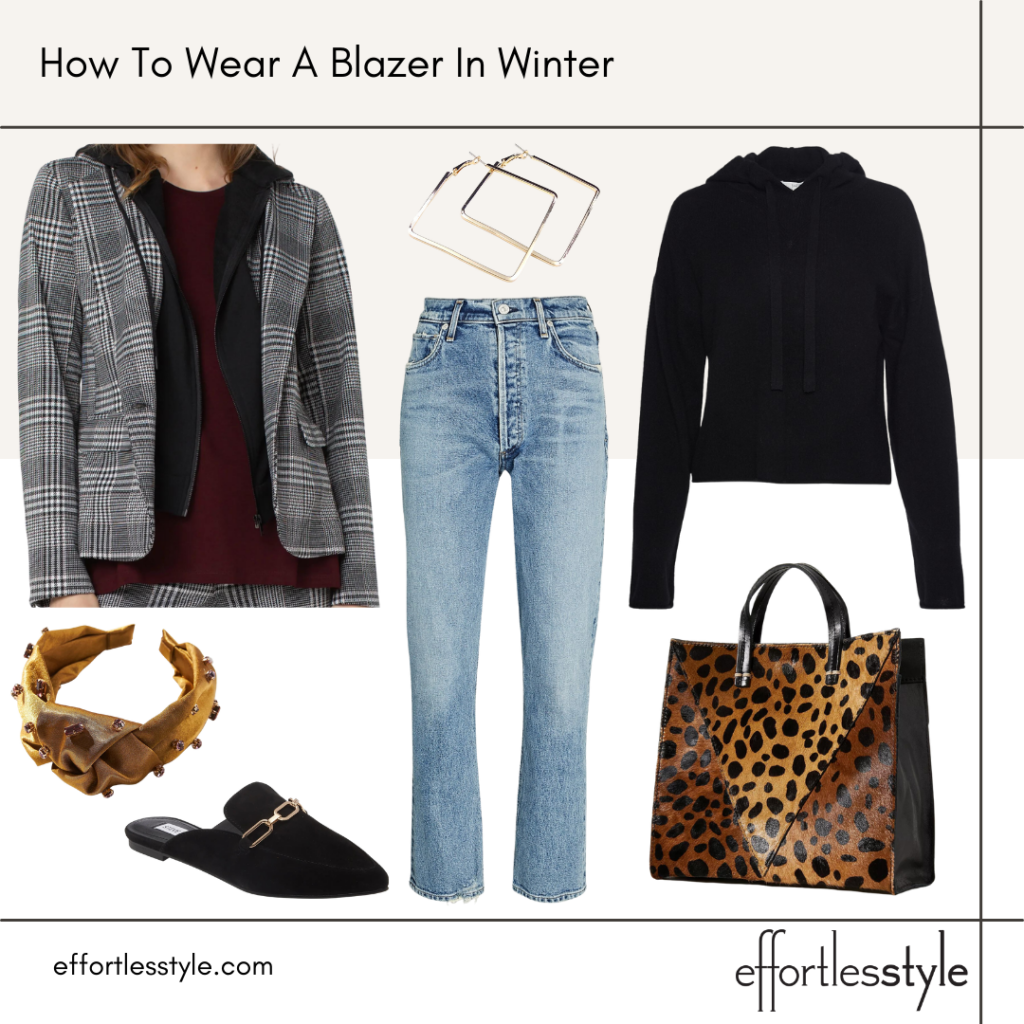How to Wear a Blazer in Winter Boyfriend Blazer with Removable Hoodie