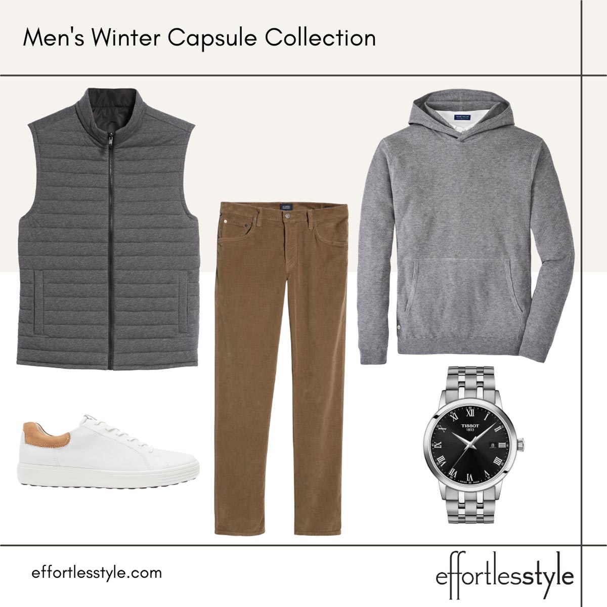 Men's Winter Capsule Collection Styled Looks puffer vest how to wear a vest styled vest looks for guys vest outfits for men