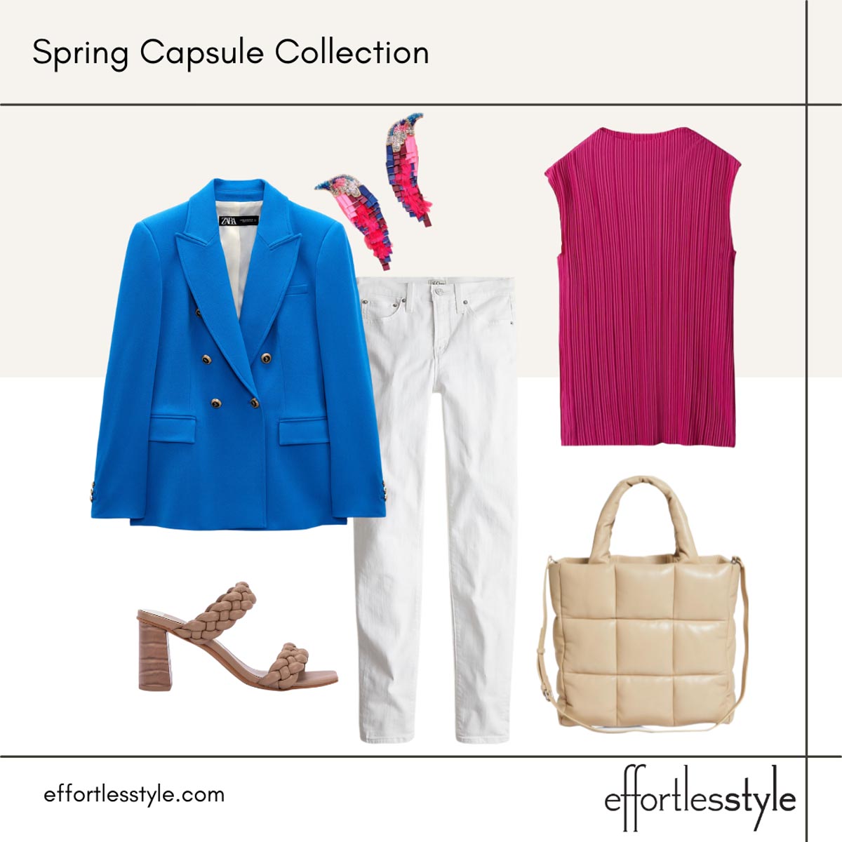 blazer looks colorful blazer styles statement earrings for spring tote bag for spring white denim in the spring