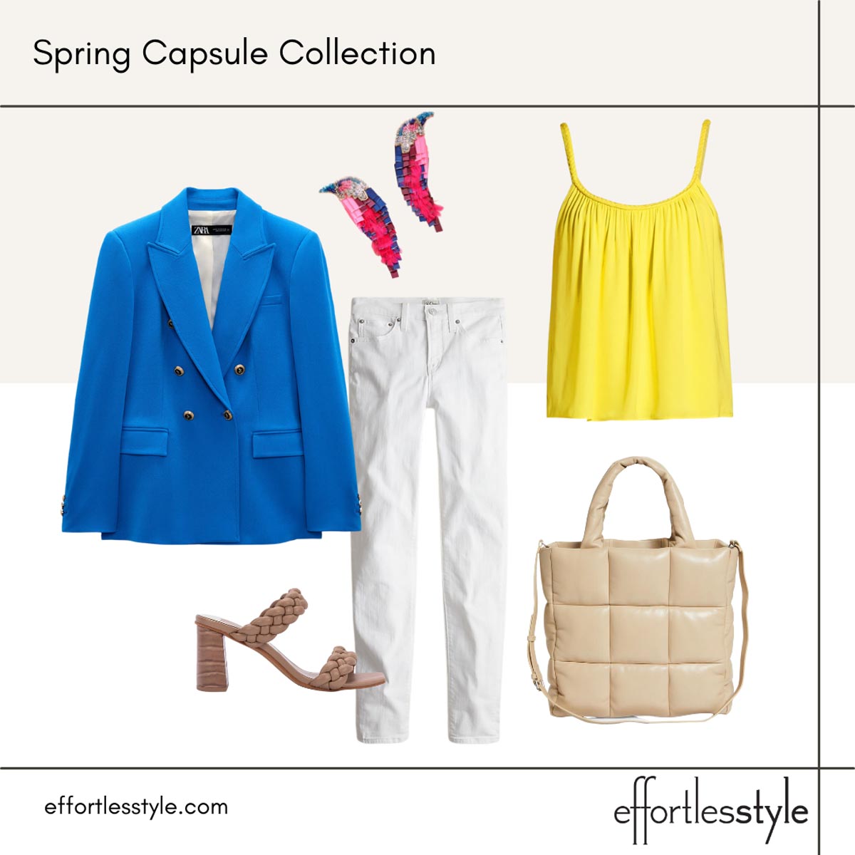 Spring Capsule Wardrobe blazer looks how to style a blazer for spring how to wear color this spring