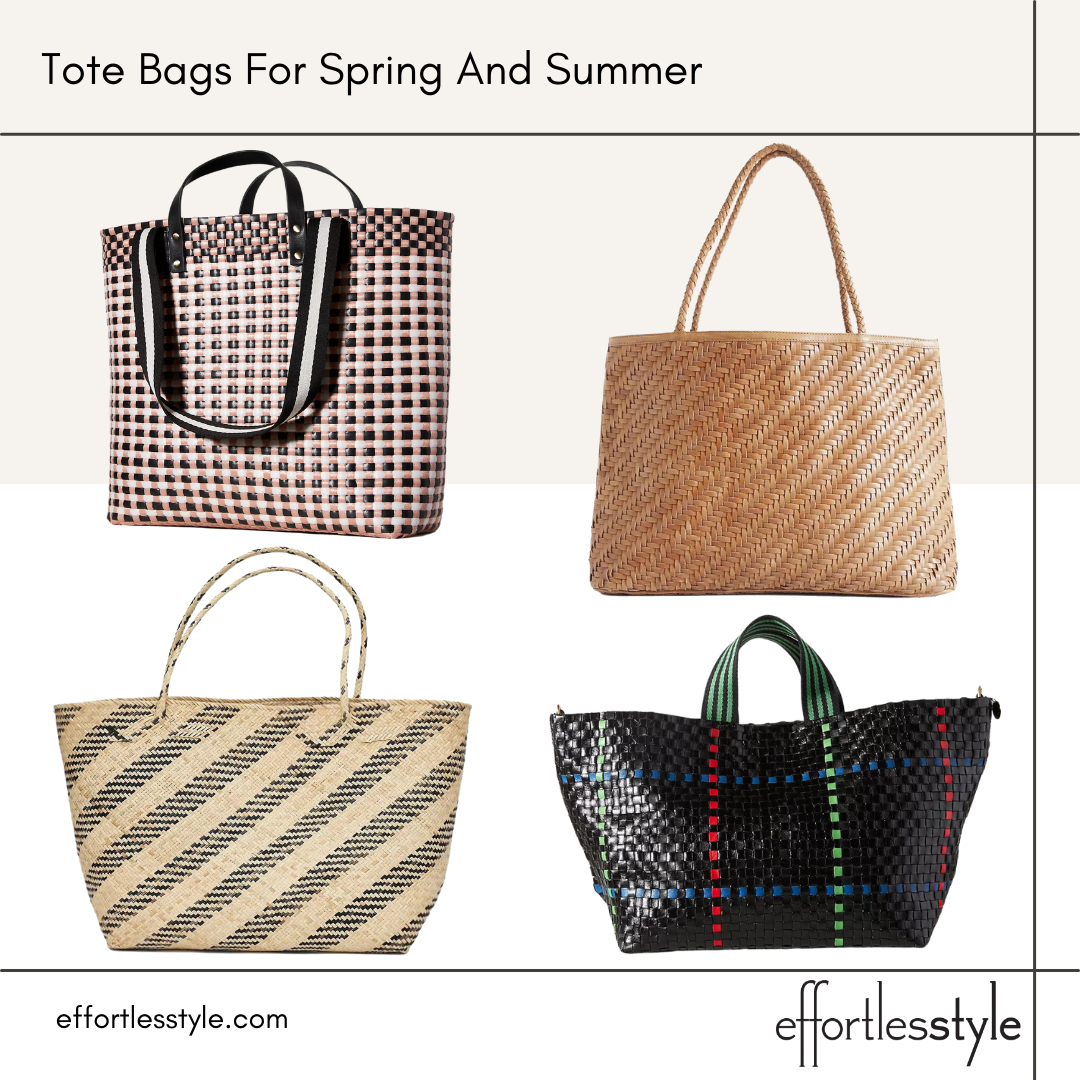 Tote Bags For Spring And Summer woven tote bags fun woven bags colorful woven bags leather woven bags