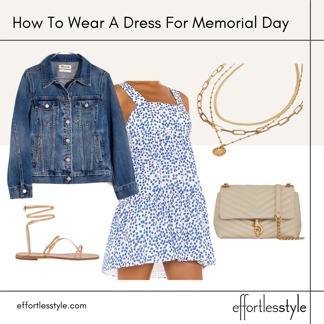 How To Wear A Dress For Memorial Day tiered mini dress how to style a patterned sundress ankle wrap sandal trend neutral crossbody for summer