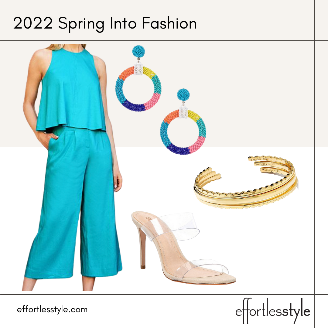 2022 Spring Into Fashion matching set how to style a matching set pretty matching set for spring summer beaded statement earrings for summer