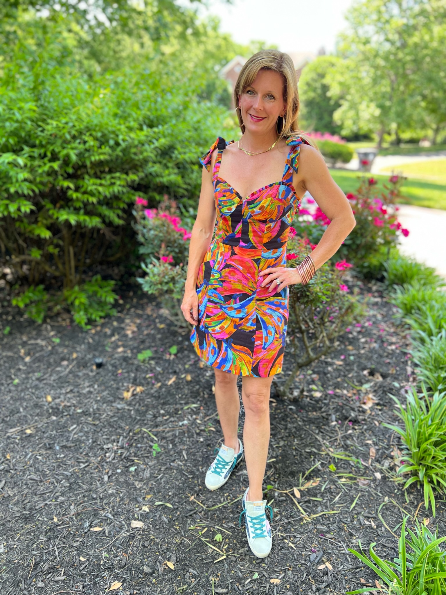 how to style sneakers with a sundress how to wear a dress and sneakers how to style a sundress