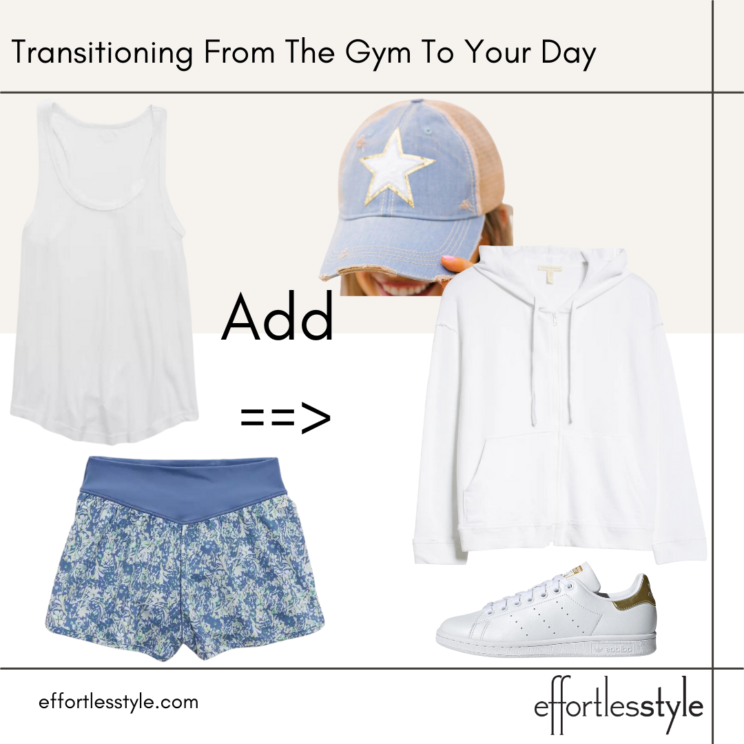 How To Transition From The Gym To The Rest Of Your Day workout shorts look favorite workout shorts fun baseball cap for ladies how to dress up workout shorts how to elevate your workout shorts look