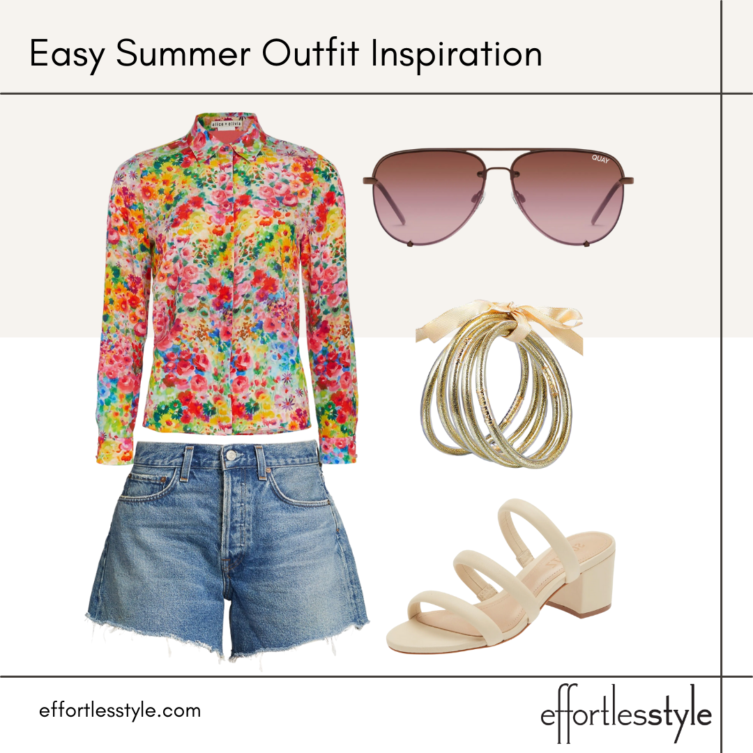 blouse and denim shorts how to dress jean shorts up how to wear jean shorts in your 40s how to style jean shorts in summer