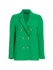 The Best Early Fall Pieces By Generation Love double breasted crepe blazer on trend blazer for fall bright green blazer for fall how to wear the bright green trend this fall