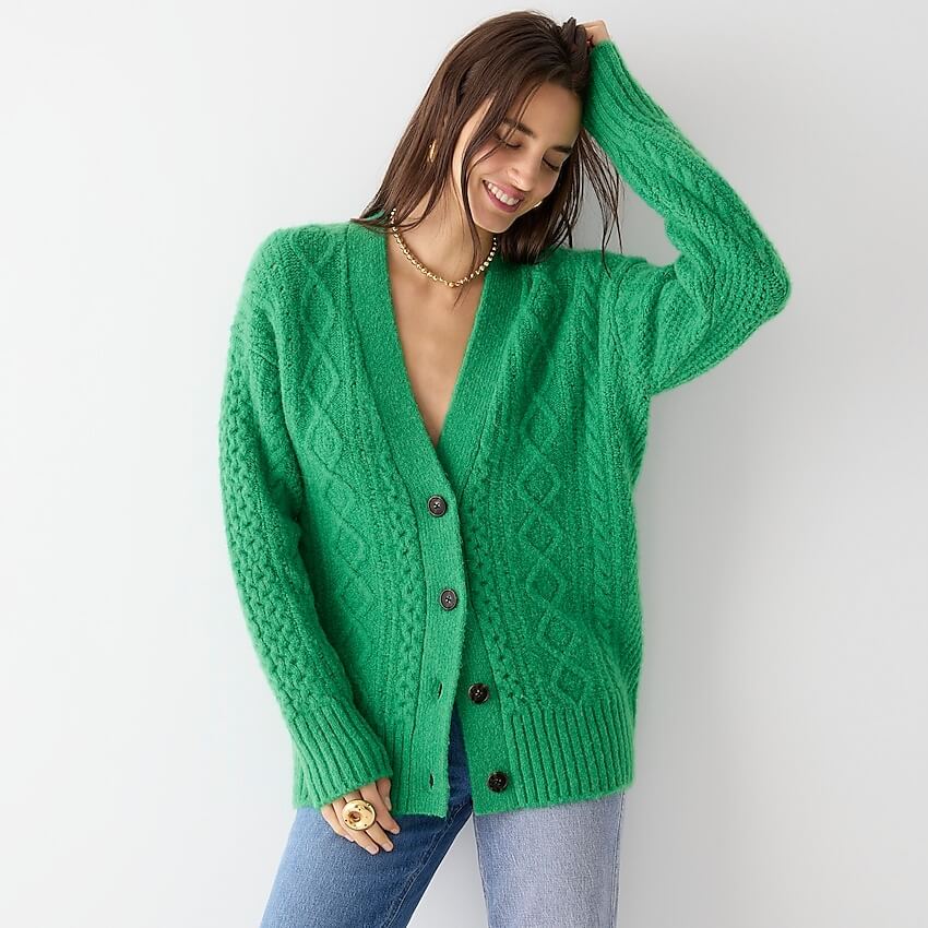 Style Picks ~ Katie’s Current Favorite Things For Fall oversized wool cardigan bright green trend for fall how to wear the green trend this fall affordable wool cardigan for winter how to wear bright colors in fall and in winter