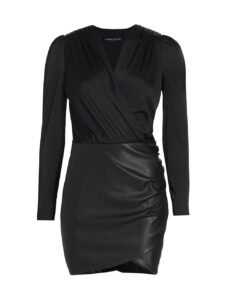 The Best Early Fall Pieces By Generation Love satin and faux leather dress how to wear faux leather this fall faux leather dress cocktail dress date night dress