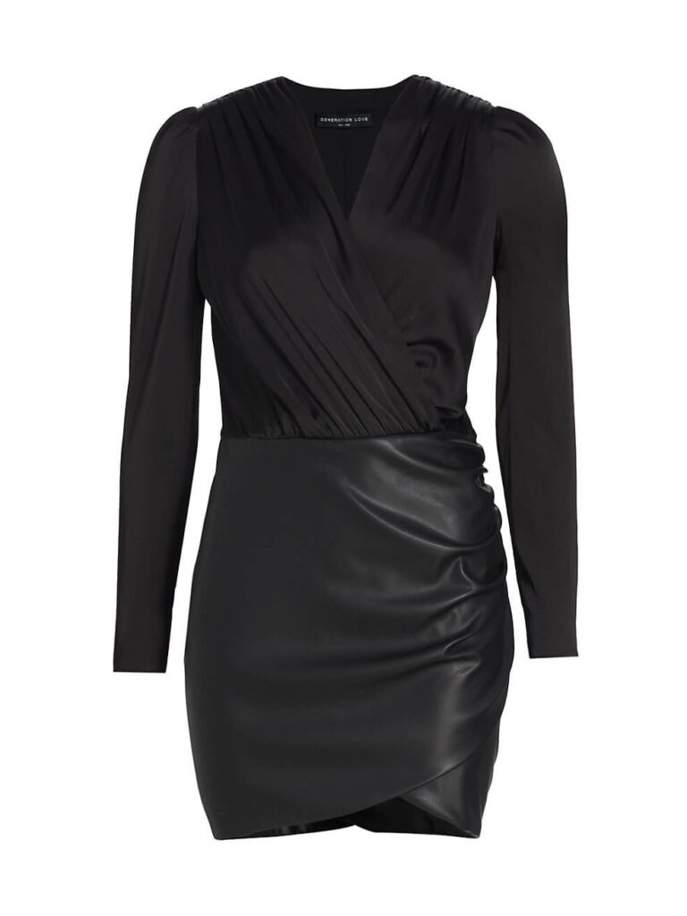 Satin And Faux Leather Dress Effortless Style Nashville