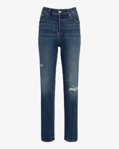 The Best Early Fall Pieces At Express straight leg dark wash jeans
