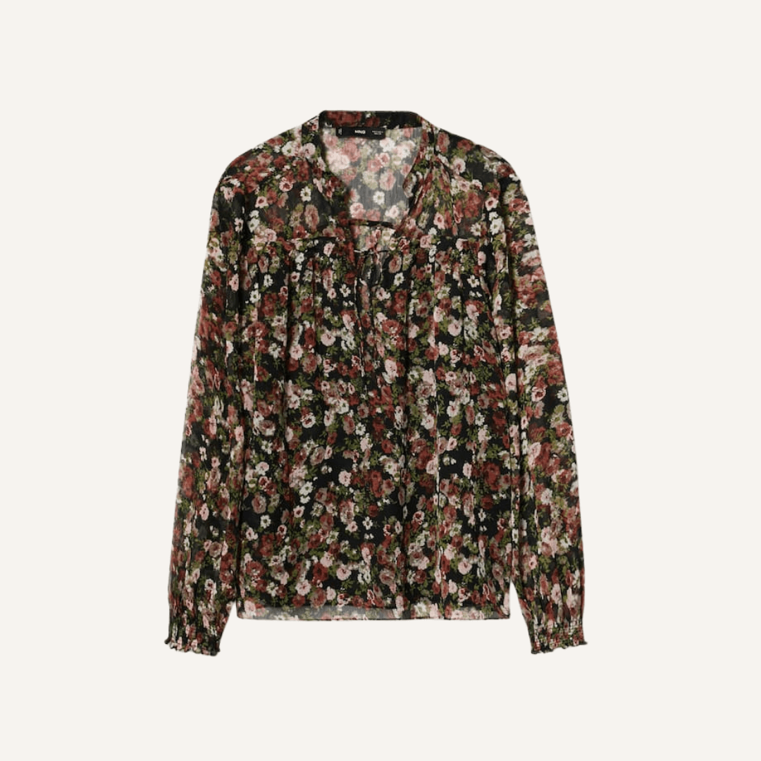 Fall Capsule Wardrobe Styled Looks – Part 2 floral blouse affordable blouse for fall how to wear a floral print for fall