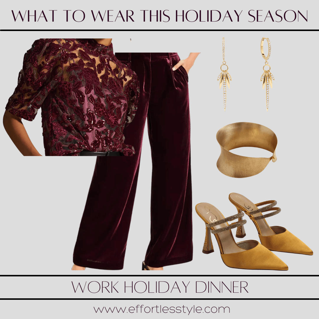 What To Wear To A Holiday Party Every Day Of The Week work holiday dinner what to wear for a holiday dinner with coworkers what to wear to a work holiday dinner nashville stylists share holiday attire style inspiration personal stylists share outfit ideas for work parties how to style velvet for holiday parties