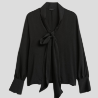 How To Wear Our Winter Workwear Capsule Wardrobe - Part 1 Bow Neck Blouse must have blouse for winter Nashville area stylists share must have blouse for a winter closet how to style a bow neck blouse for winter