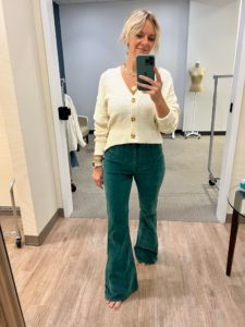affordable winter cardigan how to wear bright hues this winter how to wear a cardigan how to wear corduroy flare jeans