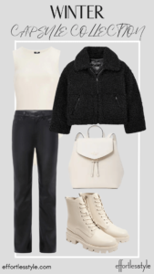 How To Wear Our Winter Capsule Wardrobe - Part 1 Faux Leather Bodysuit & Sherpa Jacket & Faux Leather Pants