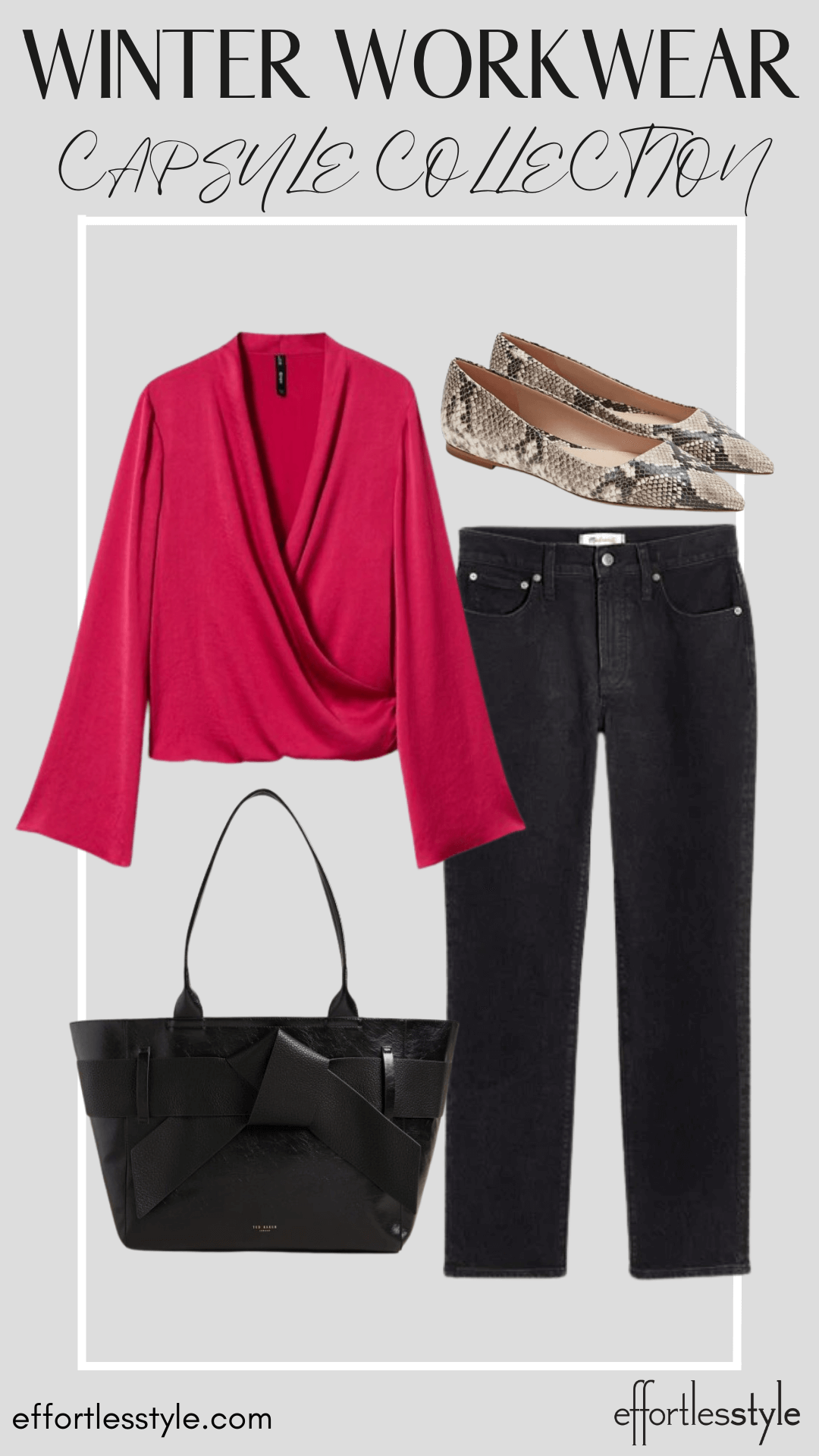 How To Wear Our Winter Workwear Capsule Wardrobe - Part 2 Long Sleeve Blouse & Black Jeans