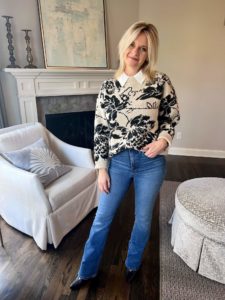 How To Wear Our Winter Workwear Capsule Wardrobe - Part 2 Printed Blouse & Dark Wash Jeans