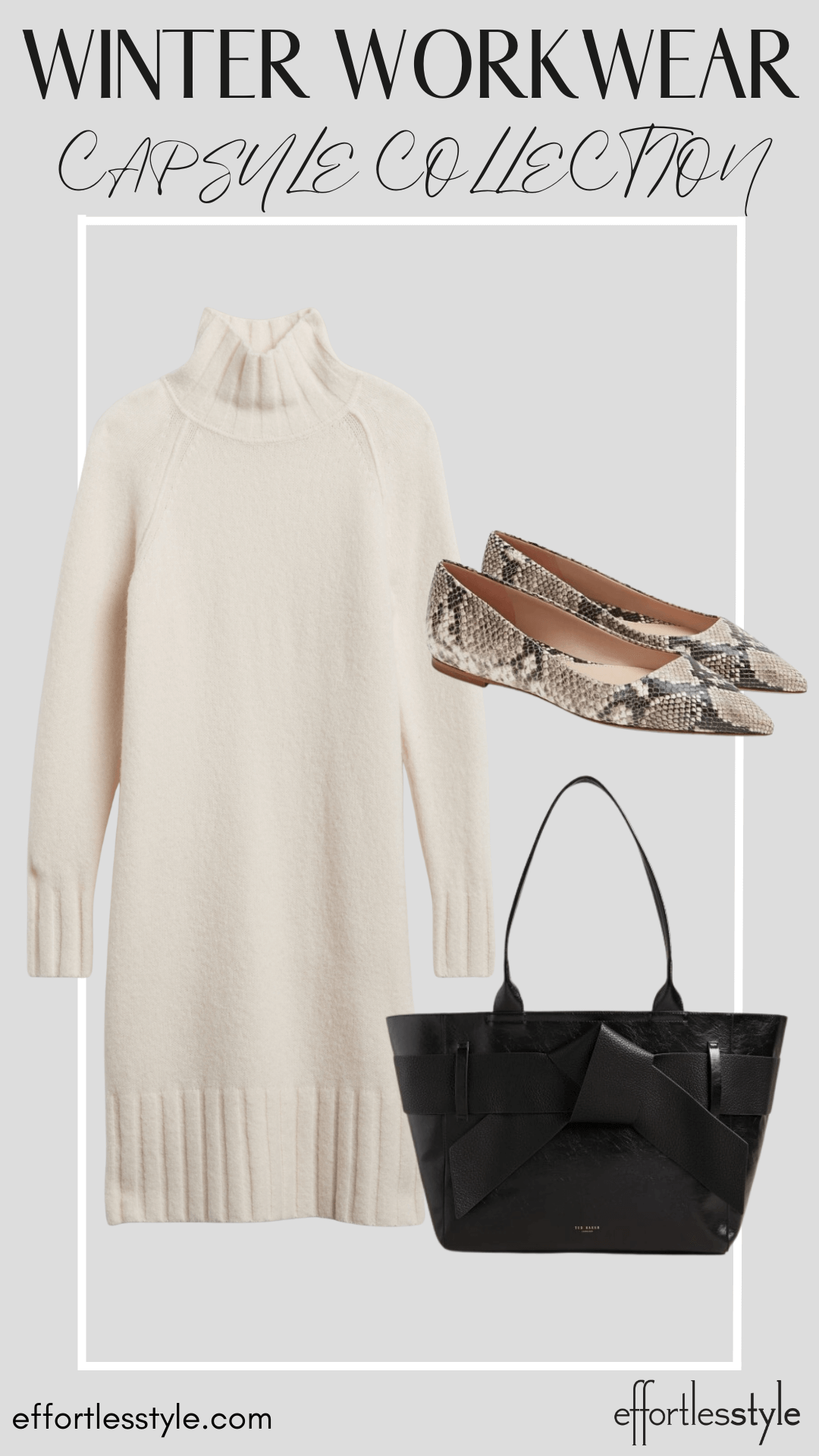 Sweater Dress how to wear a sweater dress with flats how to style snakeskin flats how to wear snake print shoes Nashville personal stylists share favorite pieces for the office