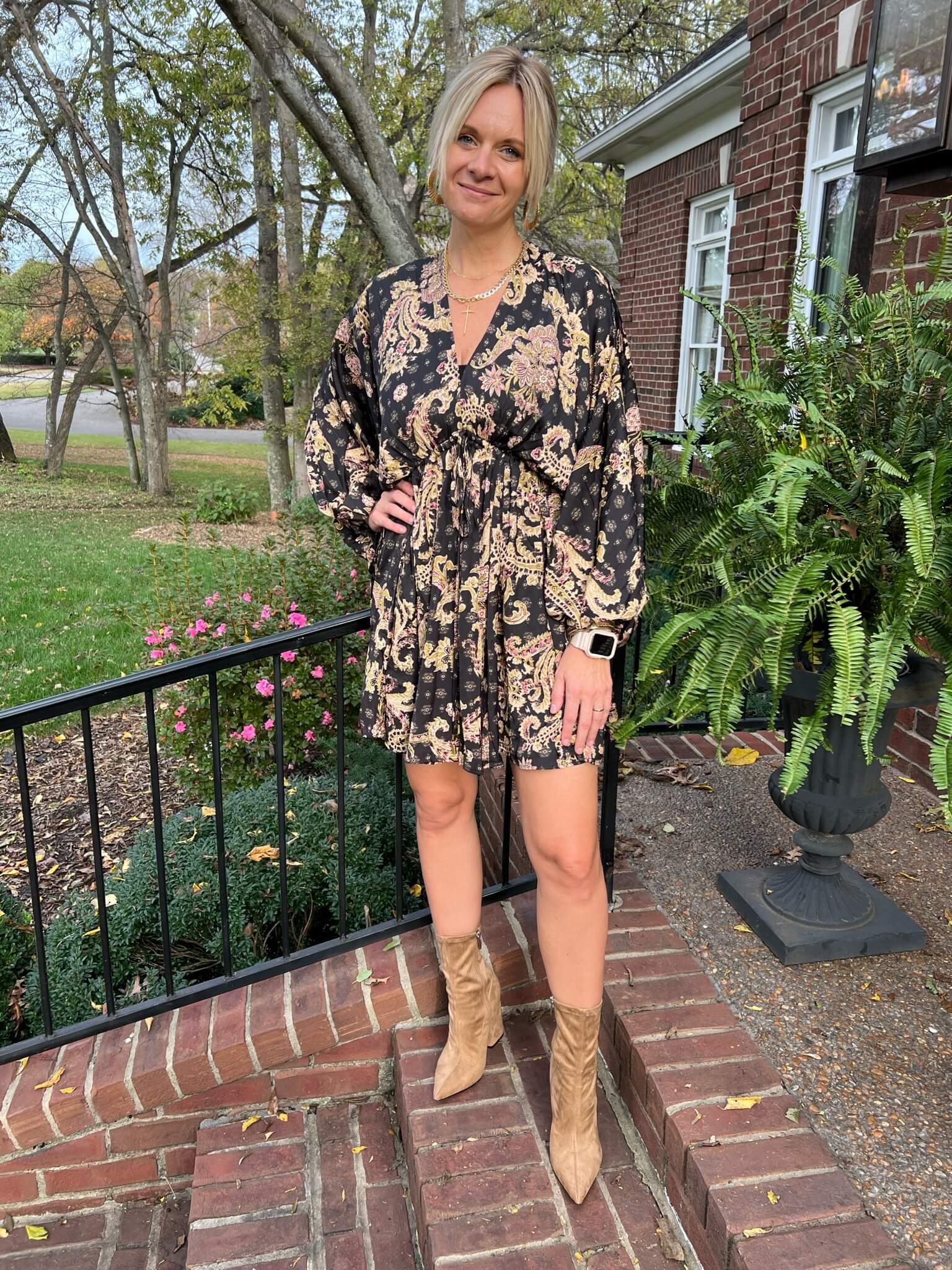 January Favorites From Our Nashville Personal Stylists Floral Long Sleeve Dress fun date night night dress what to wear for girls night out nashville personal stylists share favorite pieces for winter