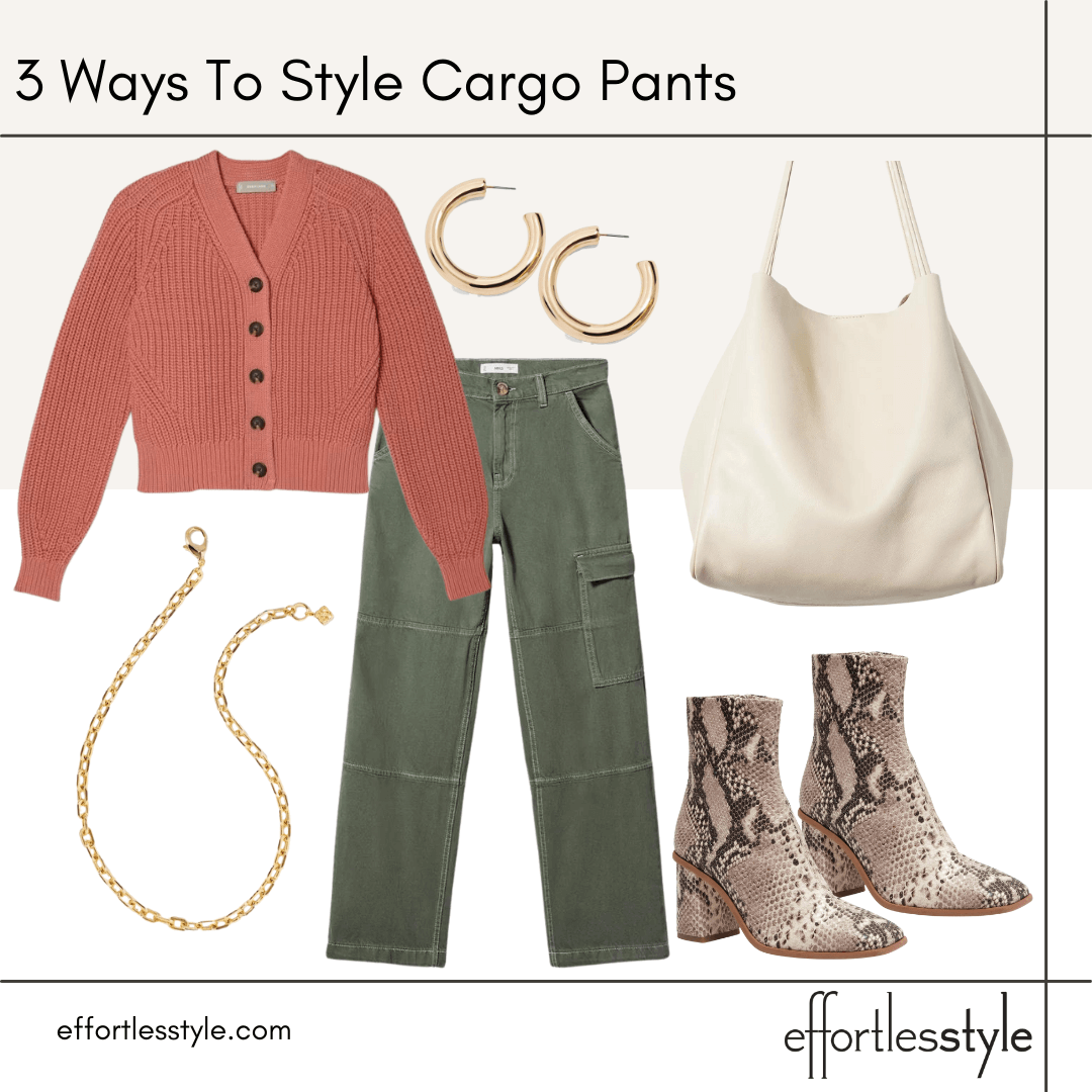 Straight Leg Utility Jeans - Casual how to wear utility jeans how to wear booties with utility jeans Nashville personal stylists share favorite utility pants how to wear snakeskin booties how to wear a button-up cardigan fun early spring look with utility pants
