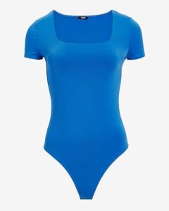 Blue Silky Contour Short Sleeve Bodysuit must have bodysuit for spring go-to bodysuits for spring personal stylists share favorite bodysuits for spring affordable high quality bodysuits