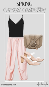 How To Wear Our Spring Capsule Wardrobe - Part 2 Cami & Cargo Pants how to dress your cargo pants up how to wear cargo pants for a night out how to style a camisole for a night out