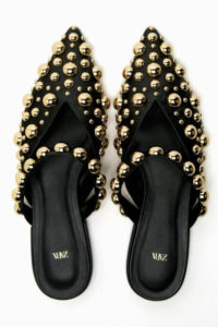 Embellished Flat Mules affordable embellished mules studded mules fun black mules
