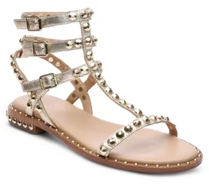 Nashville Personal Stylists: Fun Resort Wear Embellished Metallic Sandals personal stylists share the best resort wear must have shoes for summer what shoes to pack for a Beach vacation personal stylists share must have shoes for a beach vacation what shoes to pack for a resort