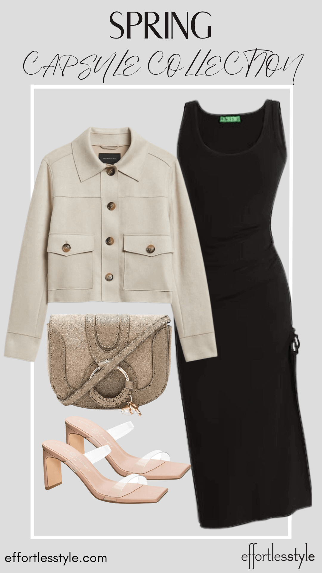 How To Wear Our Spring Capsule Wardrobe - Part 2 Midi Dress & Crop Jacket how to style a crop jacket for spring how to style your midi dress this spring how to wear a midi dress to work how to style a midi dress for the office how to style transparent sandals
