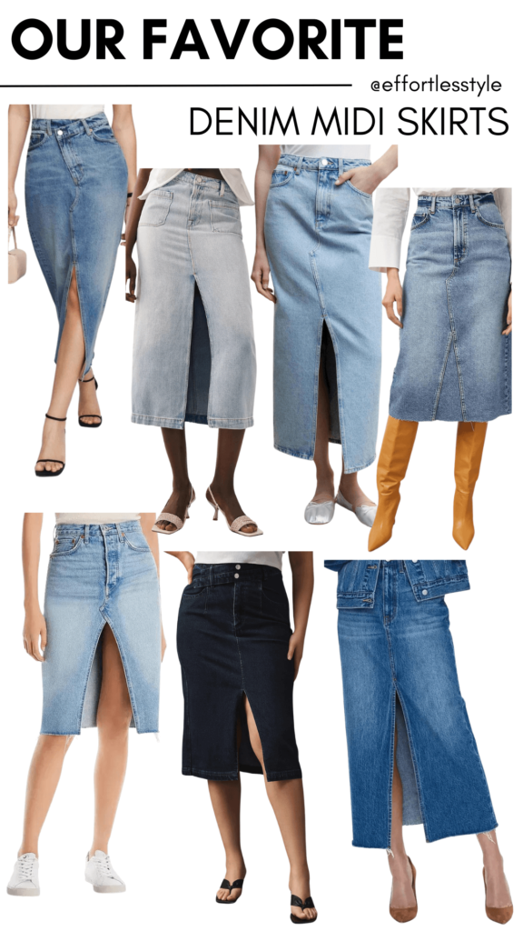 How To Wear A Denim Midi Skirt This Spring - Effortless Style Nashville