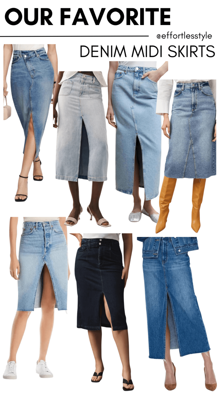 How To Wear A Denim Midi Skirt This Spring