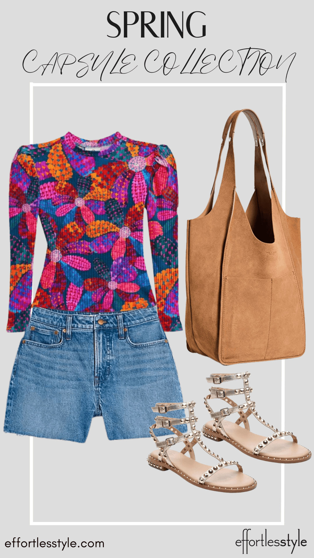 How To Wear Our Spring Capsule Wardrobe - Part 1 Printed Bodysuit & Denim Shorts how to style your denim shorts for early spring how to wear color this spring how to style bright colors this spring