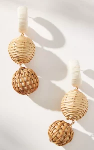 Nashville Personal Stylists: Fun Resort Wear Raffia Bulb Earrings how to add texture to your summer look how to accessorize for summer the best accessories to pack for a beach vacation for accessories for the beach personal stylists share resort wear inspiration 