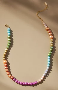 Nashville Personal Stylists: Fun Resort Wear Rainbow Pearl Necklace colorful accessories how to add color to your look this spring how to accessorize at the beach