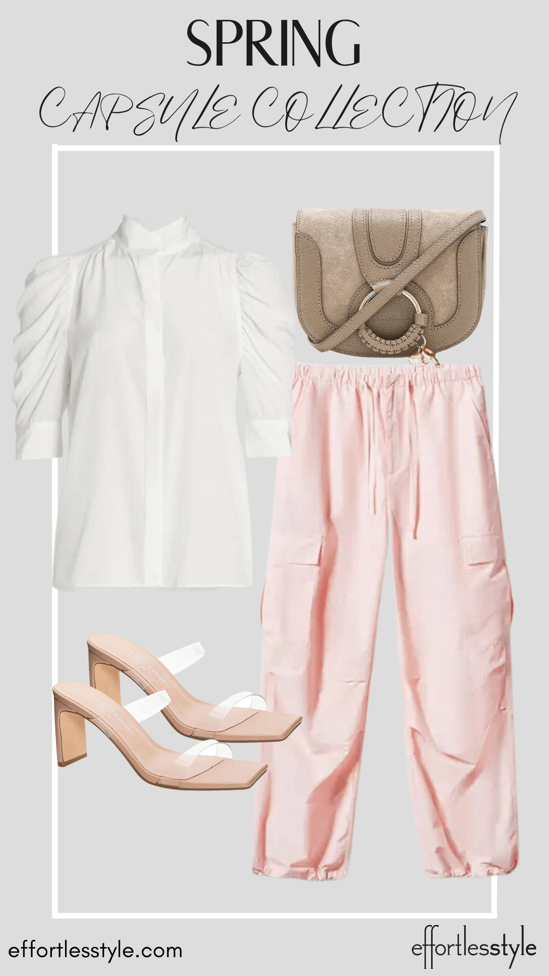 How To Wear Our Spring Capsule Wardrobe - Part 1 Short Sleeve Blouse & Cargo Pants how to dress cargo pants up for a night out how to wear heels with cargo pants how to style your cargo pants this spring must have shoes for spring