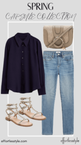 Solid Blouse & Light Wash Jeans personal stylists share favorite silk blouses Nashville area stylists share must have wardrobe staples personal stylists share wardrobe staples