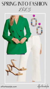 2023 Spring Into Fashion Double Breasted Blazer & White Jeans