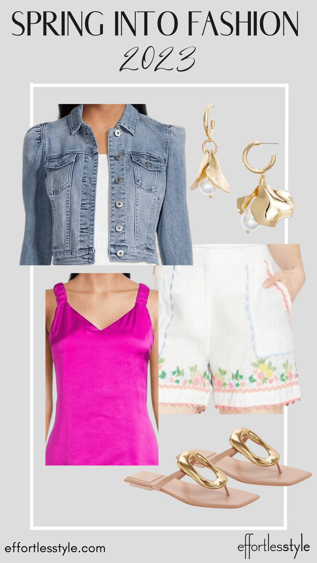 Cropped Jean Jacket & Embroidered Shorts