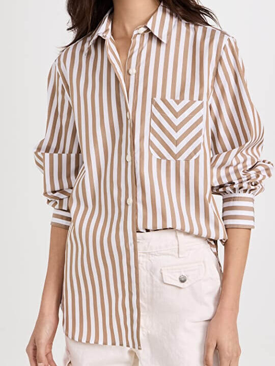 Five Things We Are Loving At Shopbop Striped Button-Up Shirt Nashville stylists share favorite pieces for spring personal stylists share favorite pieces at Shopbop how to shop on Shopbop spring wardrobe staple must have pieces for spring