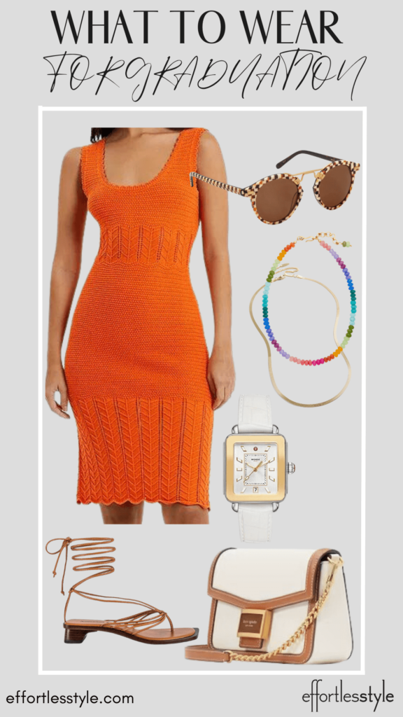 What To Wear For Graduation Cotton Knit Dress how to wear color for graduation how to accessorize a colorful dress comfortable sandals for summer the best summer accessories personal stylists share graduation style inspiration nashville stylists share styled graduation looks how to accessorize a dress for summer