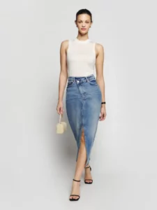 Stylist Pick Of The Week Round Up Denim Midi Skirt the denim midi skirt trend nashville stylists share favorite pieces for summer fun summer accessories fun summer clothes must have summer clothes fun pieces for your summer closet