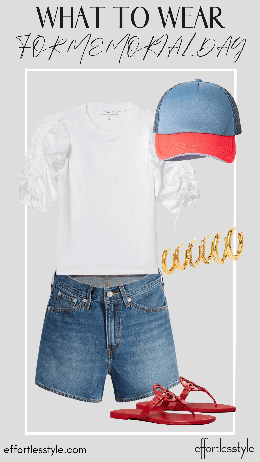 What To Wear For Memorial Day Elevated White Tee & Denim Shorts