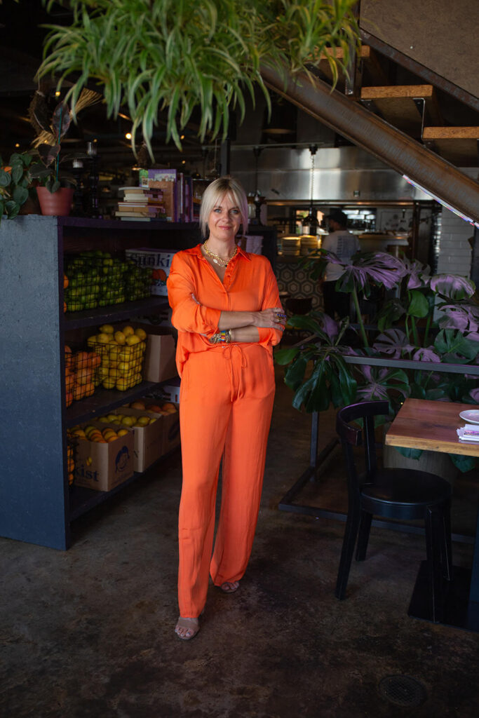 Bold Work Looks Orange Matching Button-Up & Pant Set creative work style how to wear bold colors to the office how to have fun with your work wardrobe how to add color into your work wardrobe how to spruce up your work wardrobe