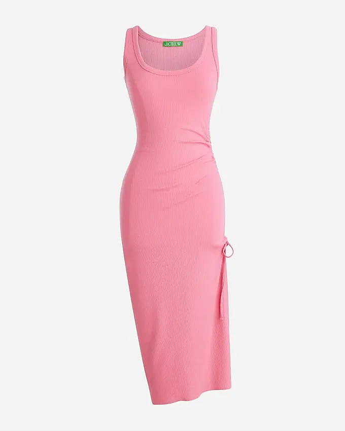 Pink Ruched Midi Dress the best midi dresses for spring and summer midi dress as a cover up ribbed midi dress that can be worn as a cover up